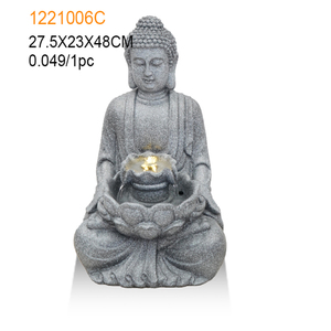 <span class=keywords><strong>Fontaine</strong></span> d'eau en polyrésine avec <span class=keywords><strong>bouddha</strong></span> fait main et peint à la main, lumières LED, aquarium, décoration d'intérieur, style bouddhiste - Product Image 1