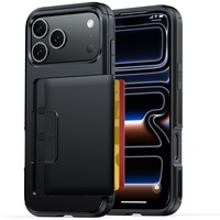 Étui portefeuille antichoc double couche robuste pour iPhone 18 17 16 Pro Max avec porte-cartes intégré et fente dissimulée pour cartes – Coque de téléphone fine
