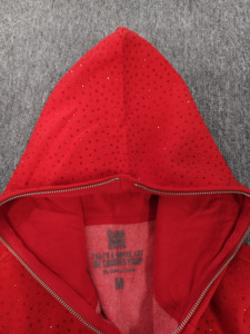 Sweat à capuche en coton 100% de qualité supérieure avec strass, style streetwear épais pour homme - Sweat à capuche pour homme avec motif 'THAT'S a AWFUL LOT of COUGH SYRUP' - Product Image 4