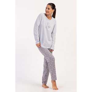 Conjunto de Pijama para Mujer, Talla XXL, Cuello Redondo, Manga Larga, Ovalado, Transpirable, Modal, Spandex, Logotipo Personalizado, Cintura Elástica, para Uso Doméstico - Product Image 4