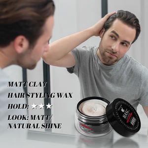 Cire coiffante mate à base d'eau pour le contrôle des bords, formule personnalisée sous marque privée, argile coiffante mate avec logo personnalisé - Product Image 1