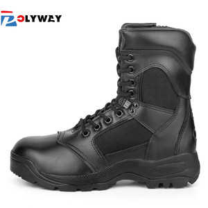 Stivale tattico di fornitura di fabbrica con vera pelle e stivale di sicurezza in acciaio per attrezzature di difesa personale - Product Image 1