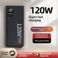 Batterie externe 120W à charge rapide en PVC, 20000mAh, ultra-plate, avec affichage numérique, alimentation mobile, cadeau, logo personnalisé