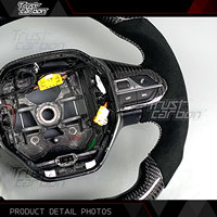 Volant chauffant en fibre de carbone personnalisé avec affichage LED du régime moteur pour Peugeot E208, 308, E308, 408, E408, 4008, 508, E508 GT