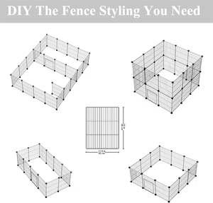 Gabbia Pieghevole in Metallo per Gatti e Furetti con Vassoio in Plastica per Piccoli Animali Uso Interno Combinazione Libera Fai-da-Te - Product Image 5