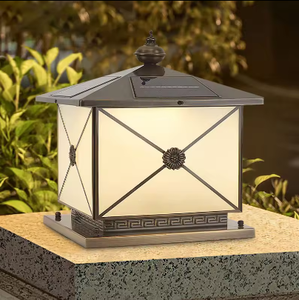 Zèle éclairage led pilier de lampe solaire extérieur étanche haut et bas grande lampe de porte de pilier solaire - Product Image 5