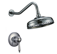 Ensemble de robinets de douche noirs, pomme de douche complète, Kit de garniture de douche à fonction unique, robinet de douche en Nickel brossé avec Valve