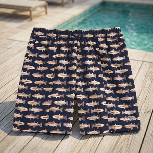 Customized Casual Men's High Quality Summer Beach Board Shorts <b>Mid</b> Print Canvas Waterproof Quick Dry Double <b>Layer</b> Lining - Product Image 2