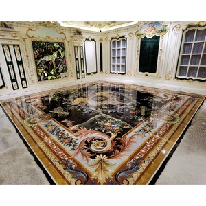 مصنع رخام نفاثة للماء الخليج العربي زهرة ماء نفاث رخامي ميدالية بلاط رخامي نمط InlayTile لمشروع القصر الملكي - Product Image 1