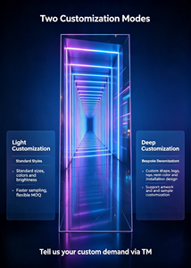 LED Acrylic Infinity Mirror Panel Custom Size Color Shifting Depth Illusion Decorative Wall <strong>Light</strong> Cutting Service For Home Bar - Product Image 2