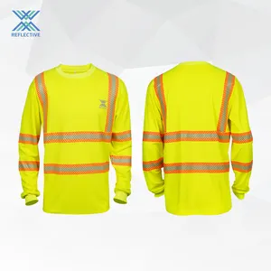 LX Hi Vis Work Tshirt Reflective Long Sleeve Safety T Shirt Safety Long Sleeve Shirt Custom Logo Safety Shirt