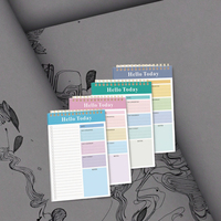 Carnet de planification quotidienne A5 à spirale, couleurs vives, mignon, portable, journal anglais transfrontalier pour l'apprentissage, journal en cuir PP