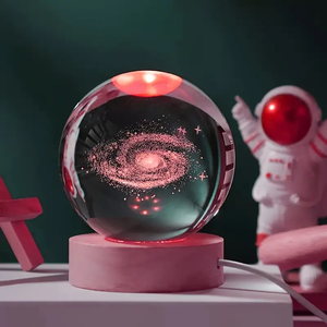 Commercio all'ingrosso illuminato Laser argento fiume terra pianeta e argento plastica bagliore di cristallo artigianato per natale - Product Image 2