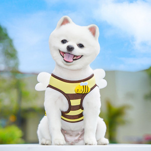 Harnais pour chien à thème abeille avec laisse pour petits chiens, style dessin animé mignon, matériau en polyester, utilisation en extérieur - Product Image 4