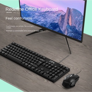 लैपटॉप डेस्कटॉप पीसी के लिए कीबोर्ड और माउस संयोजन सेट, यूएसबी वायर्ड कीबोर्ड और माउस सेट कंप्यूटर कार्यालय घर सार्वभौमिक - Product Image 2