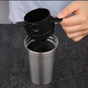 Filtro de café simple de acero inoxidable, diseño minimalista reutilizable para preparación manual, herramientas de café de color sólido de metal de grado 304 - Product Image 3