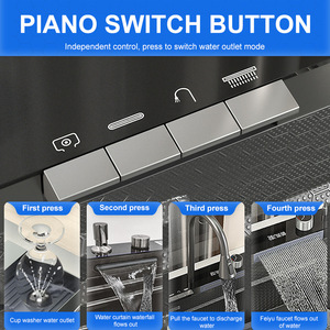 Samtou הוביל כיור מטבח דיגיטלי חכם עם ברז מפל 304 נירוסטה ביונית גדולה אחת ביונית גדולה - Product Image 6