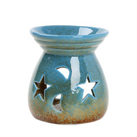 Brûleur à mazout en céramique Brûleurs d'arôme étoile lune Réchauffeur de cire assorti Porte-aromathérapie Réchauffeur de bougie Diffuseur parfumé