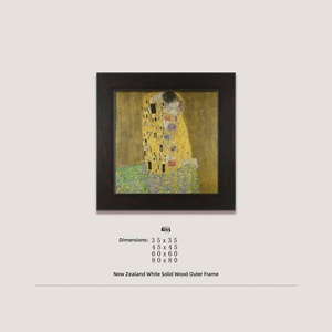 Stampa d'arte murale di alta qualità con cornice in legno massello, riproduzione classica di un'opera a olio di <span class=keywords><strong>Gustav</strong></span> <span class=keywords><strong>Klimt</strong></span> 'Il Bacio' - Product Image 2