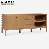 WISEMAX FURNITURE Meuble TV en bois massif Table console Design moderne pour Villa Salle à manger Tiroir latéral pour la décoration du couloir