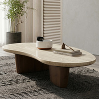Table basse en marbre de style nordique minimaliste Wabi-Sabi, petite table en pierre naturelle avec trous, durable, mobilier moderne pour salon