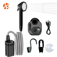 Douche portable d'extérieur en plastique étanche avec batterie 8000 mAh et 3 modes de pulvérisation réglables pour camping, randonnée, camping-car