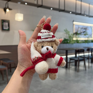 Pendentif en peluche de Noël, petit ours mignon, <span class=keywords><strong>porte</strong></span>-clés Duffy <span class=keywords><strong>Disney</strong></span>, cadeau pour couples, poupée de dessin animé, breloque de sac, emballé individuellement - Product Image 5