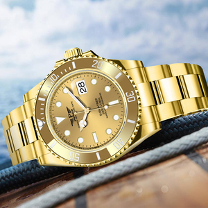 Montre mécanique automatique de luxe pour hommes PINDU, calendrier lumineux, bracelet en acier inoxydable - Product Image 1