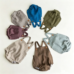 Offerta Speciale: <span class=keywords><strong>Abbigliamento</strong></span> Estivo in Lino per Neonati e Bambini, Tutine con Bretelle Unisex, Produttori di <span class=keywords><strong>Abbigliamento</strong></span> per Bambini - Product Image 1