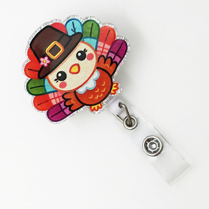 Забавный бейдж-роллер с пасхальным кроликом, милый акриловый бейдж-роллер с блестками в виде животного, медсестры или врача - Product Image 4