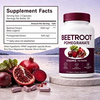 Capsules de Formule 2-en-1 Betterave + Grenade Marque Blanche OEM avec Extrait de Betterave et de Grenade pour le Soutien de l'Oxyde Nitrique