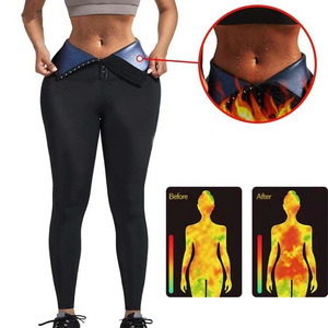 Pantalon de <span class=keywords><strong>sauna</strong></span> semi-occulant pour femme, leggings gainants taille haute avec crochets ajustables - Product Image 1
