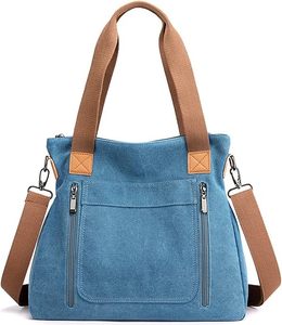 Như làm việc hàng tạp hóa mua sắm sunshinejing của phụ nữ Vải Tote túi làm việc Vai Crossbody túi cổ điển Túi xách nhiều túi - Product Image 6