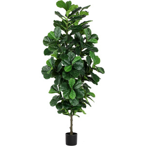 Arbre artificiel moderne vert Ficus lyrata multi-branches sur pied, écologique, pour décoration de mariage et de maison - Product Image 3