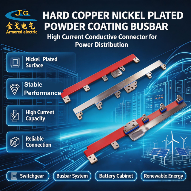Nickel Plated Powder Coated Hard Copper Busbar High Voltage Conductive Bar for Utility Grid Interconnections
