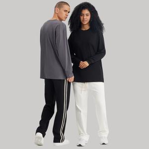 Camiseta de Algodón de Punto de Manga Larga, Corte Regular, 205g, de Alta Calidad, con Opciones Personalizables, Estilo Urbano para Hombre - Product Image 2