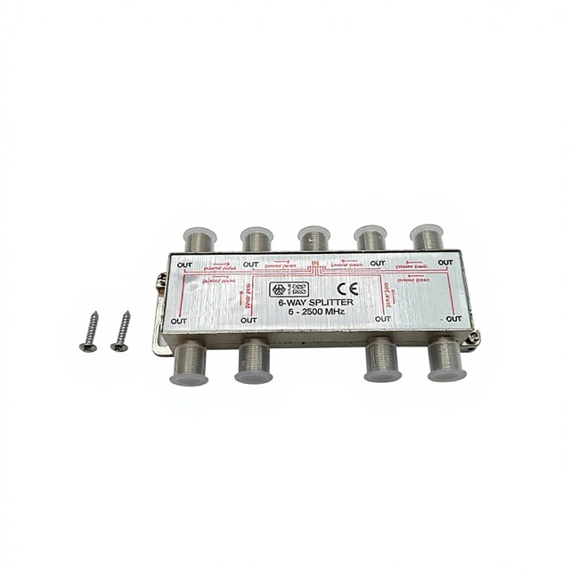 8 Ways Audio & Video Connectors CATV Splitter 5-2500MHz CE Marked 4-Way TV Splitter 4-Way F Splitter 1-In 4-Out 5-2500MHz