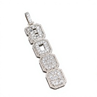 Pendentif personnalisé avec initiale de rappeur, diamant moissanite vertical, grand charme, argent 925 plaqué or rose, lettre de nom personnalisée, hip hop, fête