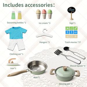 Jouets en bois pour enfants de 4 à 6 ans : Cuisine multifonctionnelle de simulation style coréen, ensemble de lave-linge, jeu d'imitation pour l'apprentissage cognitif et la vie quotidienne - Product Image 3