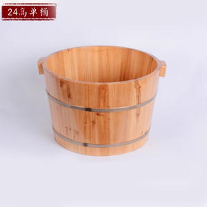 Muzhibao Seau de bain de pieds en bois de cèdre naturel, rond, épaissi, durable, breveté, profond, pour usage domestique et enfantin - Product Image 1
