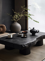 Table basse de salon personnalisable en bois de camphre massif, style artistique et discret, pour usage en gîte ou hôtel, aucun assemblage requis, mobilier