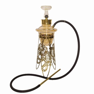 Soporte de lujo para narguile de acero inoxidable con diseño artístico hueco único y técnica de espejo para fumar narguile, chicha, shisha en bares. - Product Image 1