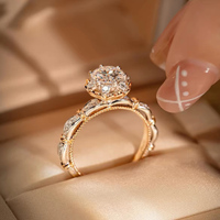Bague en Moissanite avec Pierre Couleur D VVS1 pour Femme, en Argent Sterling 925, Bijou Élégant pour Fiançailles, Mariage, Cadeau d'Anniversaire