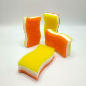 Đầy màu sắc hình chữ nhật mài mòn miếng bọt biển Scrubber nhà bếp janitorial Nguồn cung cấp làm sạch bọt cọ rửa <span class=keywords><strong>Pad</strong></span> Polyurethane miếng bọt biển - Product Image 3