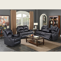 Canapé en cuir inclinable manuel 3 places de style moderne, canapé inclinable en tissu pour salon, ensemble de canapés classiques arabes