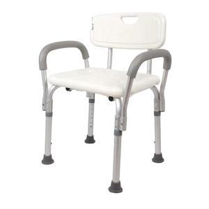 장애인을위한 조절 가능한 높이 홈 재활 욕실 샤워 의자 장애인 사용자를위한 편안한 팔걸이 - Product Image 1