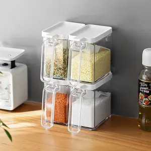 ขวดเครื่องเทศใสเกรดอาหารช้อนตวงในตัวฝาปิดสุญญากาศเป็นมิตรกับสิ่งแวดล้อมความจุขนาดใหญ่เครื่องปรุงรสกาแฟซีเรียล - Product Image 3