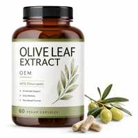 Capsules végétaliennes d'extrait de feuille d'olivier pour le bien-être antioxydant quotidien et le soutien immunitaire avec formule botanique à base de plantes