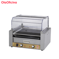 Nouvelle machine à griller les hot-dogs électrique en acier inoxydable à 11 rouleaux avec armoire chauffante isolée, rôtissoire commerciale pour saucisses