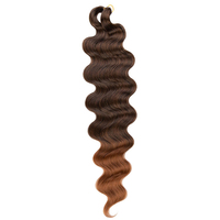 Cheveux synthétiques ondulés pré-plumés pour tresses, mèches brunes style bohème pour tresses au crochet, extensions capillaires